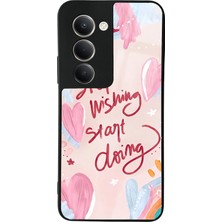 Spoyi Xiaomi Redmi 15 Pembe Motto Tasarımlı Glossy Telefon Kılıfı