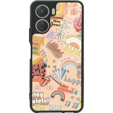Spoyi Vivo Y16  Vintage Sticker Tasarımlı Glossy Telefon Kılıfı