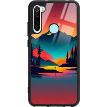 Spoyi Xiaomi Redmi Note 8 Günbatımı Tasarımlı Glossy Telefon Kılıfı