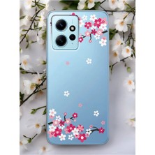 Spoyi Xiaomi Redmi Note 12 4g Art Sakura Tasarımlı Şeffaf Telefon Kılıfı