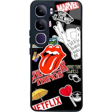 Spoyi Vivo V40 Lite Sticker Tasarımlı Glossy Telefon Kılıfı