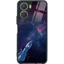 Spoyi Vivo Y16 Space Rocket Tasarımlı Glossy Telefon Kılıfı