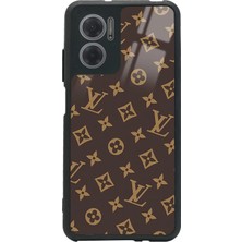 Spoyi Xiaomi Redmi Note 11E Kahverengi Lv Tasarımlı Glossy Telefon Kılıfı