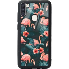 Spoyi Samsung M11 Flamingo Leaf Tasarımlı Glossy Telefon Kılıfı