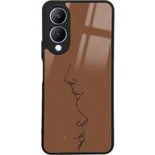 Spoyi Vivo Y17S Kahve Silüet Tasarımlı Glossy Telefon Kılıfı
