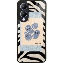 Spoyi Vivo Y17S Zebra Emoji Tasarımlı Glossy Telefon Kılıfı