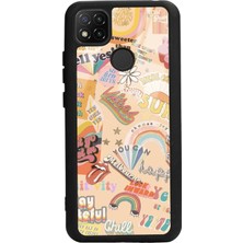 Spoyi Xiaomi Redmi 9c Vintage Sticker Tasarımlı Glossy Telefon Kılıfı