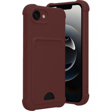 Techora Sale Mey Ithalat®   iPhone 16E Kelvin Kartvizitli Silikon - Bordo