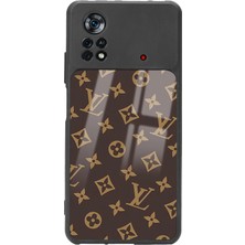 Spoyi Poco X4 Pro Kahverengi Lv Tasarımlı Glossy Telefon Kılıfı