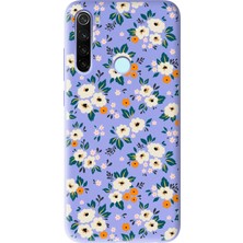 Spoyi Xiaomi Redmi Note 8 Çiçek Bahçesi Tasarımlı Lila Lansman Telefon Kılıfı