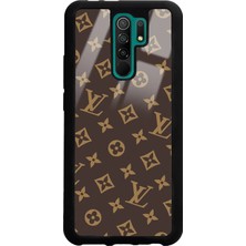 Spoyi Xiaomi Redmi 9 Kahverengi Lv Tasarımlı Glossy Telefon Kılıfı