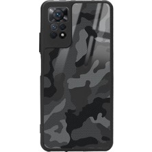 Spoyi Xiaomi Redmi Note 11 Pro Siyah Kamuflaj Tasarımlı Glossy Telefon Kılıfı