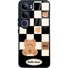Spoyi Vivo V40 Lite Hello Bear Tasarımlı Glossy Telefon Kılıfı