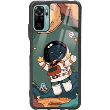 Spoyi Xiaomi Redmi Note 10 - Note 10S Anime Astronot Tasarımlı Glossy Telefon Kılıfı