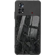 Spoyi Xiaomi Poco X4 Pro Yılan Derisi Tasarımlı Glossy Telefon Kılıfı