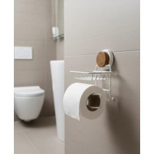 Okyanus Home Ahşap Desenli Magic Fix Sihirli Yapışkan Beyaz Yedekli Wc Kağıtlık