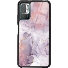 Spoyi Xiaomi Redmi Note 10 5g Fuşya Mermer Tasarımlı Glossy Telefon Kılıfı