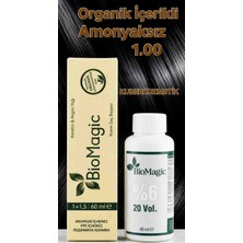 Biomagic 1.00 Siyah Organik Içerikli Amonyaksız Kalıcı Kokusuz Saç Boyası +Oksidan