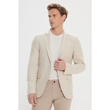 Altınyıldız Classics Pamuklu Slim Fit Mono Yaka Kapak Cepli Desenli Esnek Ceket