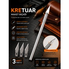 Onur Kretuar Bıçağı Seti 3+1 Yedek Uçlu Metal Gövdeli Hassas Maket Bıçağı Neşter Kesici