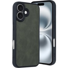 Techora Sale Mey Ithalat®  iPhone 16 Kılıf Aras Deri Kapak - Koyu Yeşil