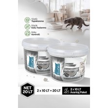 ZeniCat Aktif Karbonlu Bentonit Kedi Kumu 2X10 Lt – Ince Taneli, Güçlü Topaklanan, Koku Kontrolü, Kovalı