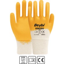 Beybi KN250 Pamuk Nitril Eldiven Sarı No 10 (10'lu Paket)