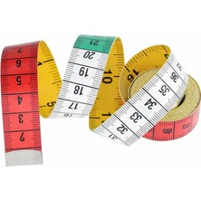 İğne İzi Terzi Mezurası 150CM - Çift Taraflı Renkli Ölçüm Bandı  - Bir Taraf Sarı Bir Tarafı Renkli Mezura