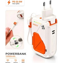 Deanb 5'in 1 Pd 22.5W Hızlı Şarj Powerbank - 10000 mAh, Kablolu ve Kablosuz Standlı Çoklu Fişli Şarj Cihazı