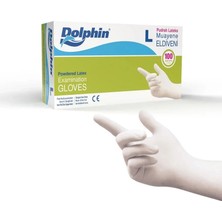 Dolphin Pudrasız Lateks Eldiven Beyaz L (1 PAKET/100 Adet)