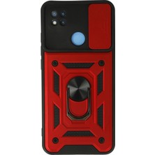 Techora Sale Mey Ithalat®   Redmi 9c Kılıf Pars Lens Yüzüklü Silikon - Kırmızı