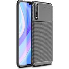 Techora Sale Mey Ithalat®  Huawei P Smart S Kılıf Auto Focus Karbon Kapak - Siyah