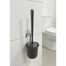 Okyanus Home Siyah Magic Fix Sihirli Yapışkanlı WC Fırçalık Modern Stil Paslanmaz Malzeme