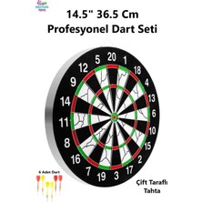Brother Toys Büyük Boy Çift Taraflı Dart Seti 36,5CM Dart Hedef Tahtası 6 Oklu