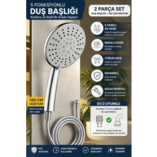 Empressco Plodna House 5 Fonksiyonlu Büyük Boy Duş Başlığı & Pvc Süper Sağlam 150 cm Hortum Duş Seti - Fiyatı, Yorumları