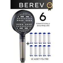 Empressco Berev 6 Fonksiyonlu Filtreli Duş Başlığı 10 Adet Yedek Filtre Su Tasarruflu Basınçlı Kireç Klor Önleyici - Fiyatı, Yorumları