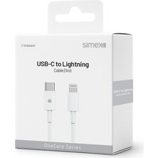 Simex iPhone 11-12-13-14 Uyumlu USB To Lightning Hızlı Şarj Kablosu 1 mt Ce Belgeli - Spk-15 Beyaz