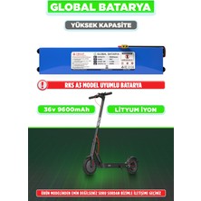 Global Batarya Rks A3 Uyumlu Elektrikli Scooter Bataryası 36V 9600MAH Li-Ion Pil Yüksek Kapasite