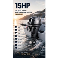 Wüber 15HP Güçlü Dıştan Takma Ulta Güçlendirilmiş Plus Deniz Tekne Motoru 4 Zamanlı 323CC