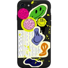 Spoyi Iphone 7 - 8 - Se You Can Sad Smile Tasarımlı Siyah Lansman Telefon Kılıfı