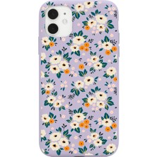 Spoyi Iphone 11 Çiçek Bahçesi Tasarımlı Lila Lansman Telefon Kılıfı