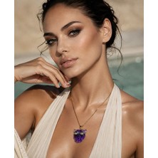 Solare Accessories Ametist Doğal Taş Kaplan Figürlü Kolye – Enerji ve Denge Taşı Kolyesi