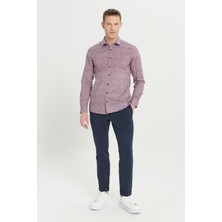 Altınyıldız Classics Pamuklu Slim Fit Dar Kesim Klasik Yaka Baskılı Gömlek