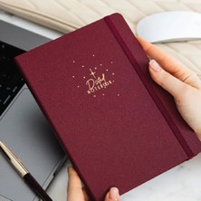 Paperora A5 Sert Kapak Charm Takılabilen Lastikli Noktalı Not Defteri - Metalik Bordo