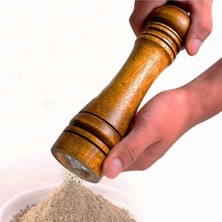 Forestia 14 cm Kahverengi Ahşap Tuz Karabiber Baharat Kahve Değirmeni - Tekli Manuel Baharat Öğütücü