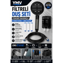 Empressco Ymv Siyah Lüx Filtreli Duş Banyo Başlığı Seti | Kireç & Klor Önleyici, Hortumlu, 3’lü Banyo Duş Seti - Fiyatı, Yorumları