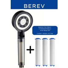 Empressco Berev Filtreli 5 Fonksiyonlu Siyah Yüksek Basınçlı Ayarlanabilir Duş Başlığı 3 Adet Duş Başlığı Filtresi - Fiyatı, Yorumları