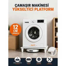 İmt Aksesuar Çamaşır Makinesi Yükseltici Platform 60X60X12 cm Yükseklik – Robot Süpürge Uyumlu, Titreşim Azaltıcı, Kaymaz Ayaklı Sağlam Stand