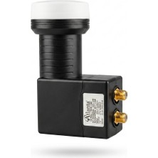 Atlanta Ultra+ Twin Çiftli Çift Çıkışlı 4K Full HD LNB (Gold Konnektör/2 Uydu Alıcıda Kullanım)