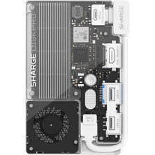 Sharge Disk Pro PSSD 1TB Dahili NVMe SSD’li Aktif Soğutmalı 5’i 1 Arada Usb-C Çok Portlu Hub, 10GBPS Taşınabilir SSD, HDMI 2.1 ve Usb-A Destekli